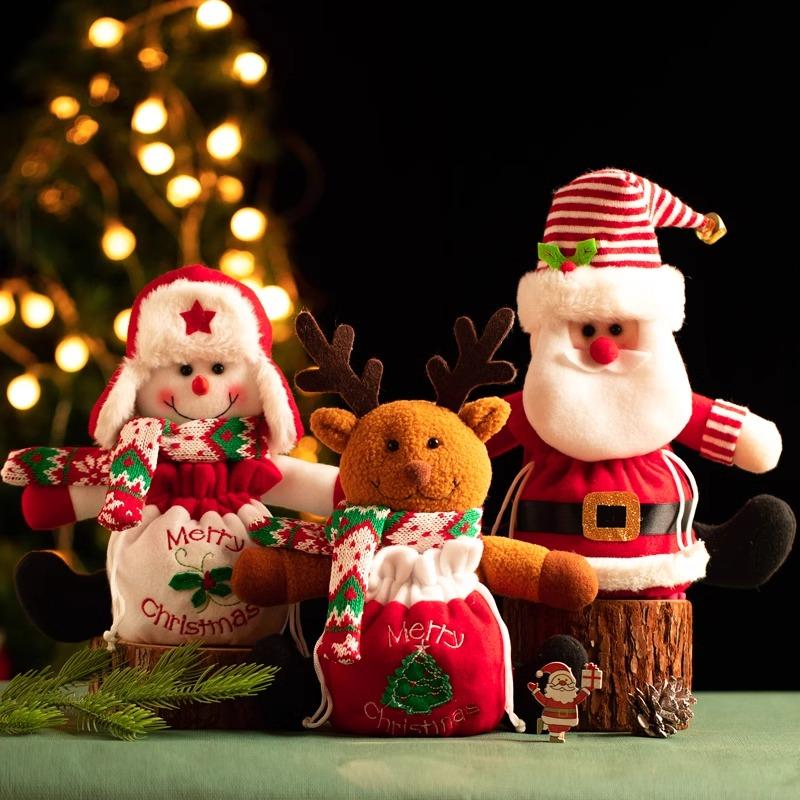 2024圣诞节立体苹果袋平安夜礼物袋子糖果袋圣诞儿童礼盒小礼品袋