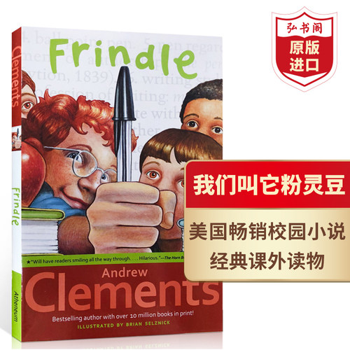 我们叫它粉灵豆 英文原版 Frindle 美国畅销校园小说 Andrew Clements安德鲁克莱门斯 儿童文学章节书 经典课外读物 搭小屁孩日记 - 封面