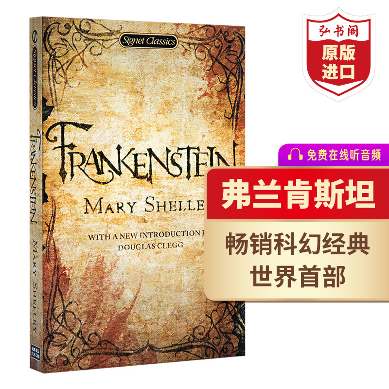 弗兰肯斯坦 科学怪人 英文原版 Frankenstein 玛丽雪莱 MaryShelley 首部科幻小说 课外阅读 搭黑暗物质 时间机器 隐身人 沙丘Dune 书籍/杂志/报纸 文学小说类原版书 原图主图