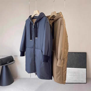比羽绒还保暖！！贵奢m！~防水防风填充真丝驼绒宽松连帽棉服外套