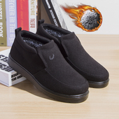 男冬季 加绒保暖老头鞋 一脚蹬防滑爷爷男士 老北京棉鞋 老年人老人鞋