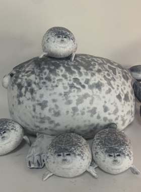 仿真网红大阪人气母子海豹抱枕水族馆毛绒玩具公仔批发