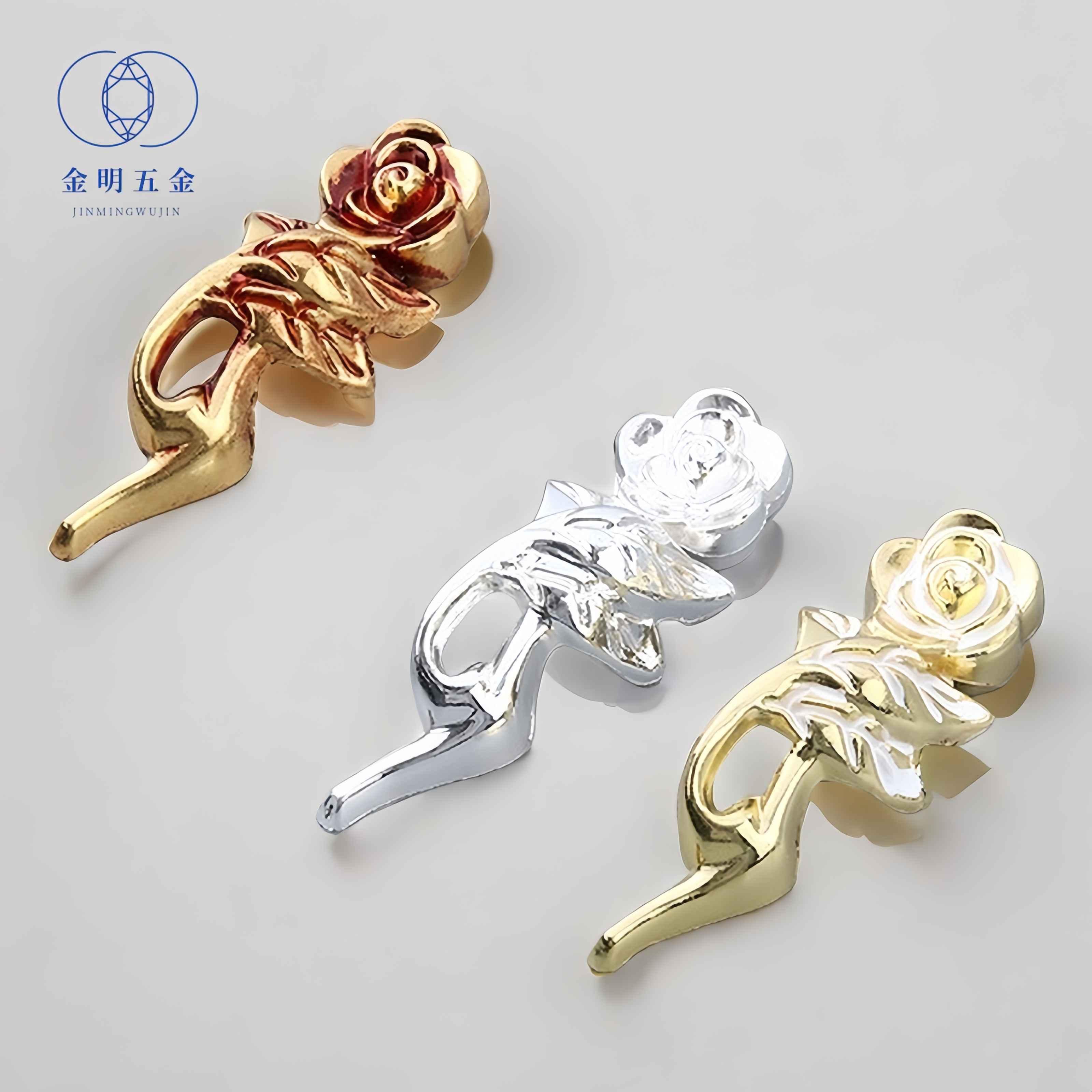 欧式玫瑰花抽屉拉手五金配件衣柜床E头柜鞋柜拉手抽屉锌合金拉