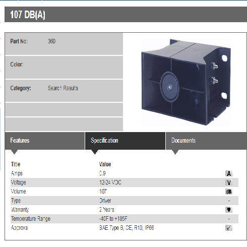 正品现货 美国 PRECO 报警器 360 喇叭蜂鸣器 12-24VDC 107dB