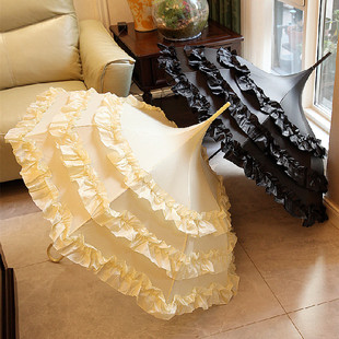 浮羽洋伞 洛丽塔多层裙边百褶裙拱形公主伞蕾丝伞cosplay拍照摄影