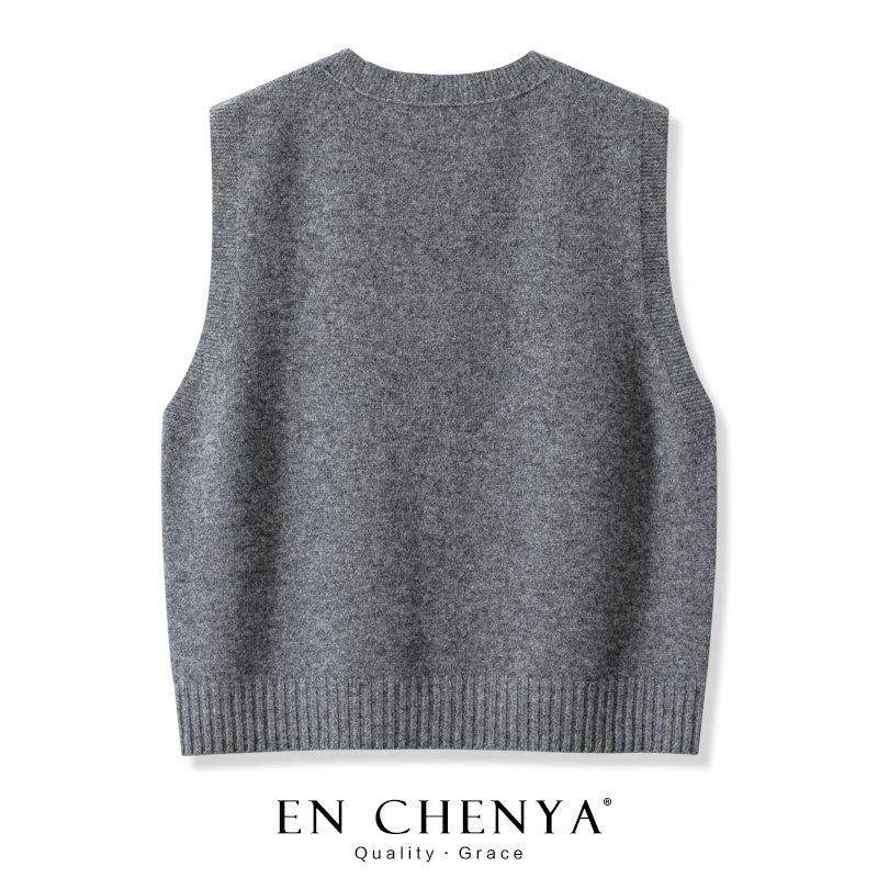 纯羊毛马甲针织背心女开衫2025新款宽松外穿百搭纯色V领毛衣坎肩