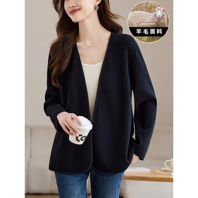 羊毛开衫女士宽松毛呢外套女款春秋季2025年新款今年流行爆款外搭