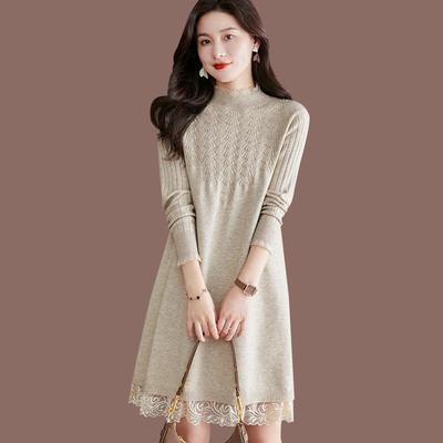 毛衣裙女中长款秋冬2025新款配大衣针织连衣裙羊毛打底洋气