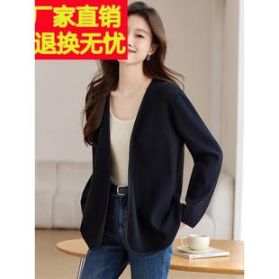 羊毛开衫女士宽松毛呢外套女款春秋季2025年新款今年流行爆款外搭