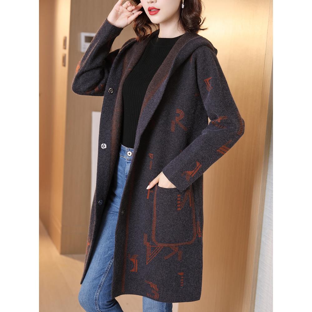 韩国风格加码女性秋冬中长羊毛外衣，脂肪毫米100公斤加脂肪瘦看