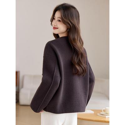 开春毛呢外套女款春秋季2025年新款今年流行爆款宽松羊毛针织开衫