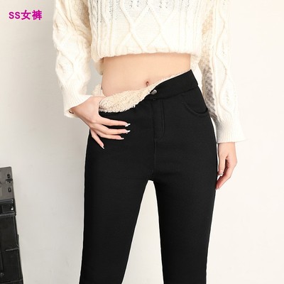 加绒裤子女冬季外穿东北特厚一体绒加厚保暖棉裤秋冬羊羔绒打底裤