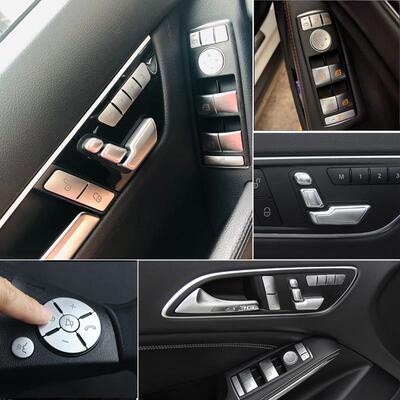 专用奔驰07-14老款W212E260 W204C180K C200改装升窗按键装饰车贴