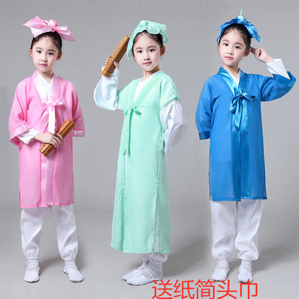儿童古装六一书童男女幼儿国学服开笔礼三字经弟子规宋代书童服