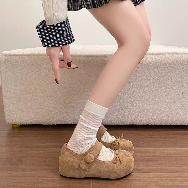 【万达撤柜】厚底内增高一脚蹬玛丽珍勃肯鞋子女配裙子2026春新款