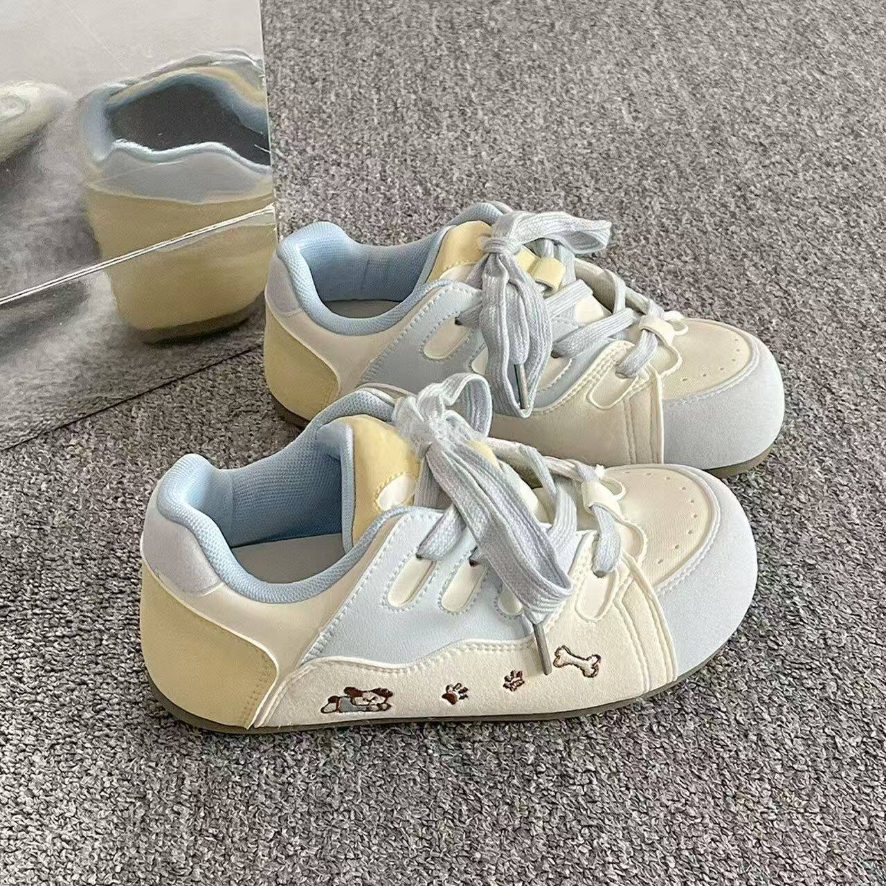 【万达撤柜】高颜值韩系厚底板鞋子女款2026新款春季百搭小白鞋学