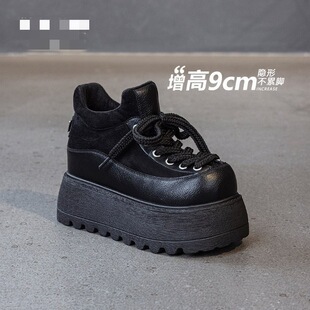 【万达撤柜】增高9cm松糕勃肯鞋女2026春季新款百搭时尚厚底小个