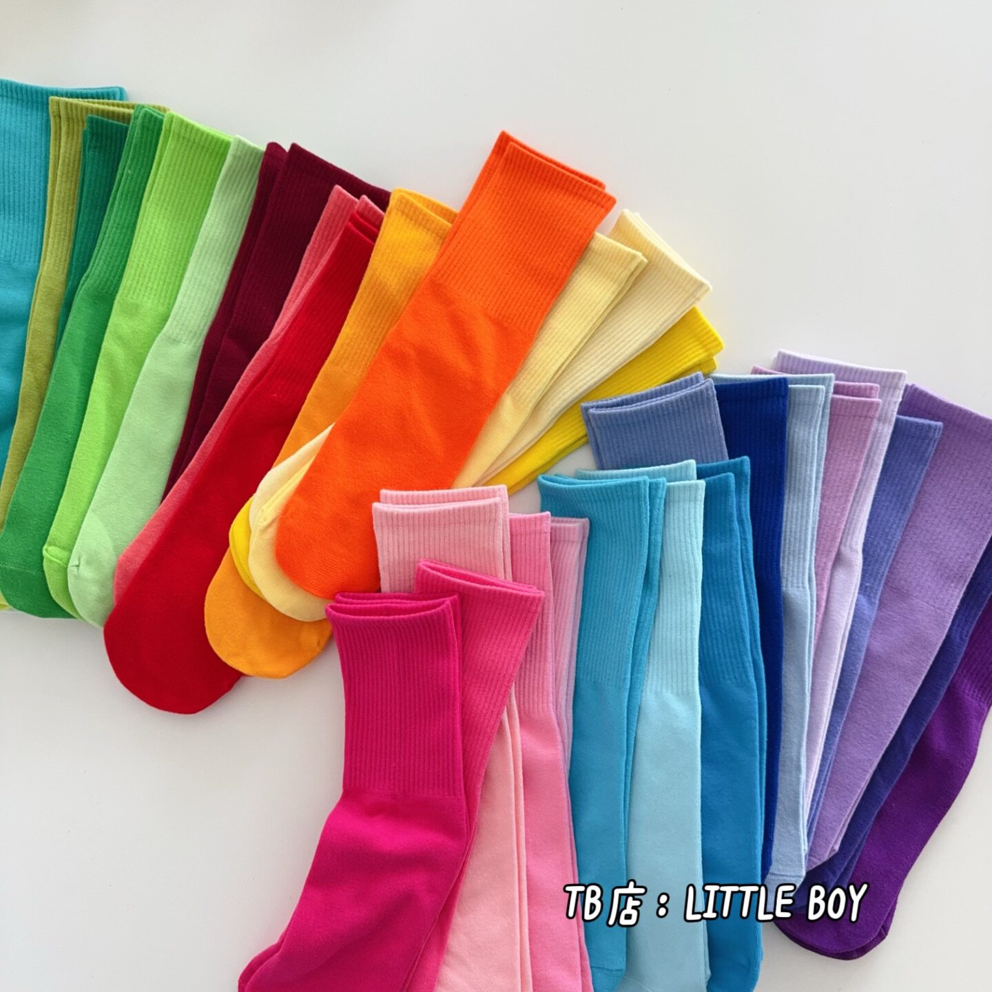 彩色袜子儿童中筒袜韩系ins多巴胺潮演出糖果色学生纯棉简约堆堆