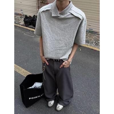 3224高质量夏季短袖P29灰色黑色M到3XL