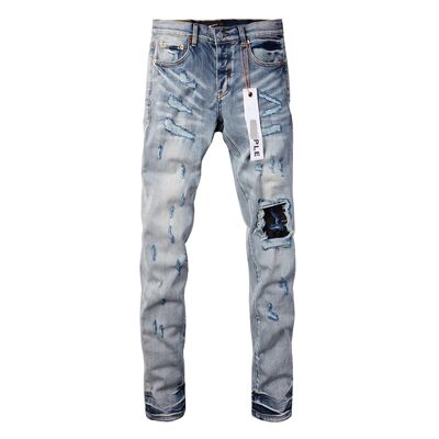 PUR jeans pants torn jeans美式高街破洞蓝色牛仔裤子