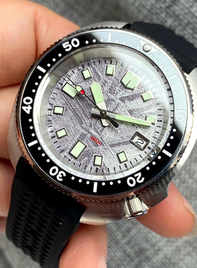 Tandorio 潜水男子手表NH35陨石图案200米防水手表120次陶瓷外圈