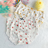 大码 透气无痕三角裤 内裤 女胖mm200斤纯棉中腰全棉可爱莫代尔薄款