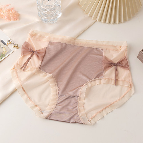 大码蕾丝内裤女胖mm中腰性感无痕
