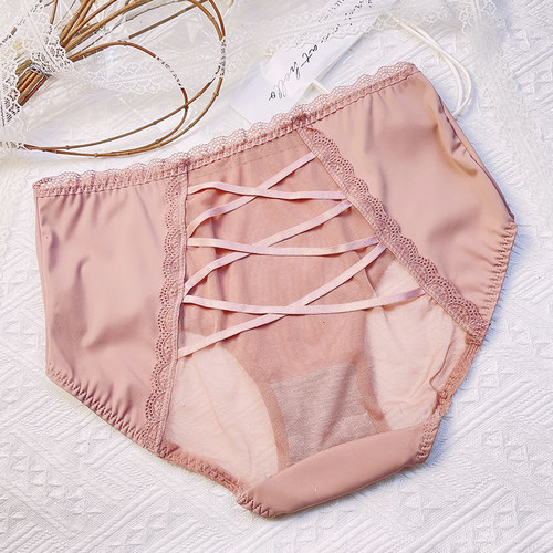 胖mm牛奶丝中腰性感无痕薄款内裤