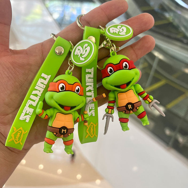 卡通忍者神龟钥匙扣可爱动漫公仔挂件小学生书包挂饰毕业季小礼品