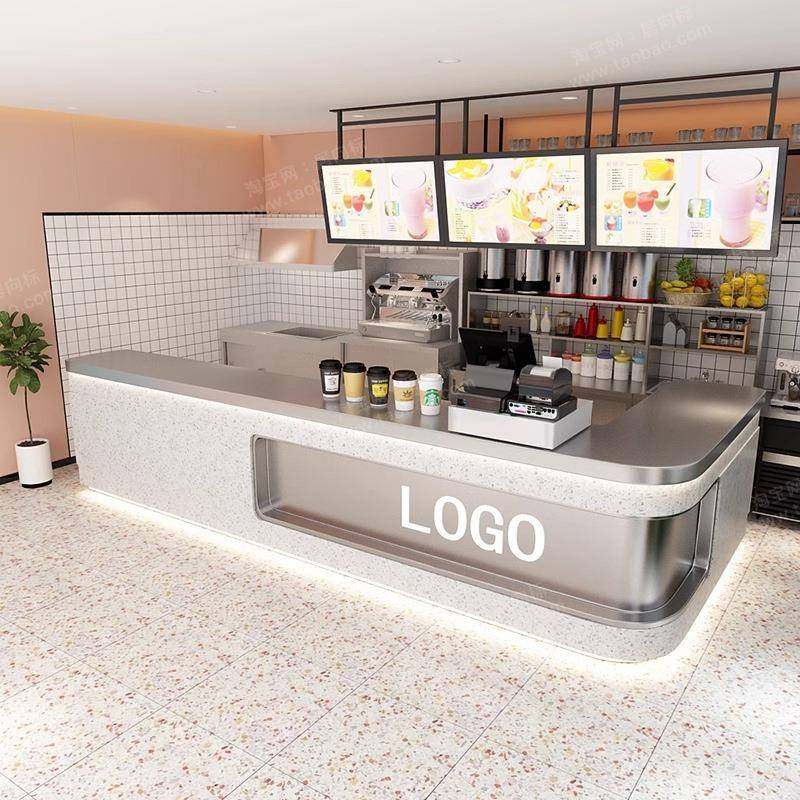商用奶茶店转角水吧台一体银台蛋糕咖啡餐饮烘焙锈钢待台,商业/办公家具,收银台,淘宝优惠券,粉丝福利购,淘宝优惠卷