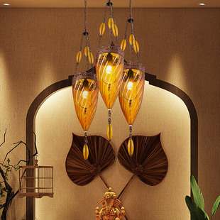 饰氛围灯 酒店会所名宿酒吧客厅楼梯吧台装 泰式 铁艺吊灯东南亚风格