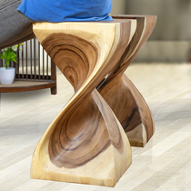 北歐實木墩子原木邊幾家用民宿坐凳矮凳簡約創意根雕木頭樹樁擺件