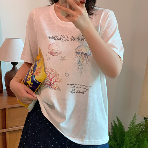 2026年夏新款胖mm大码女装宽松百搭钉珠圆领短袖T恤上衣