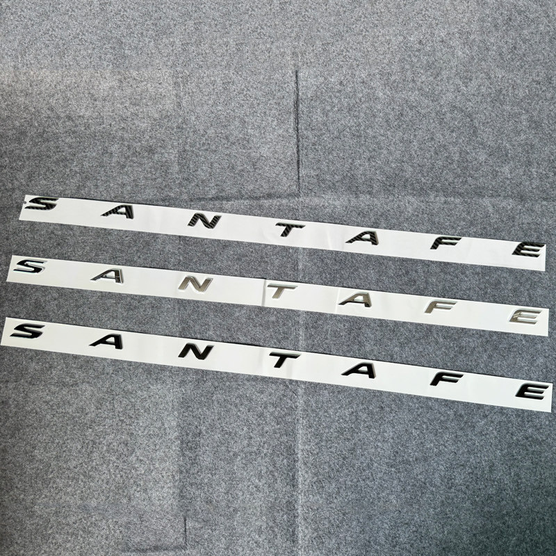 适用于19 20 21 22 23款胜达改装碳纤黑色santafe后备箱英文标