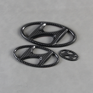 适用于现代车标盖贴途胜名图21款IX35方向盘H标前后车标黑色标贴