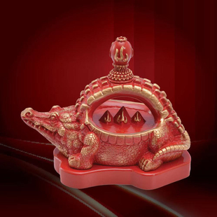 李居明吉祥物鳄鱼灯三碧是非位摆件家居装饰吉祥物