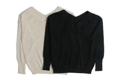 宽松V领针织衫WITCHERYV领