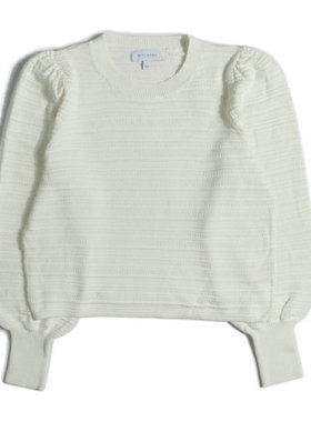 澳洲时尚 WITCHERY 全棉宽松灯笼长袖镂空女款圆领针织衫22081104