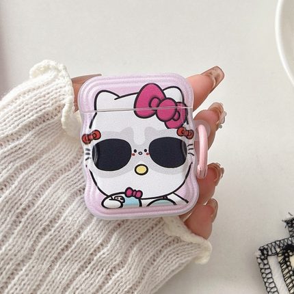 眼睛猫波浪款适用AirPodspro3代苹果蓝牙耳机套airpodspro耳机壳airpods2代