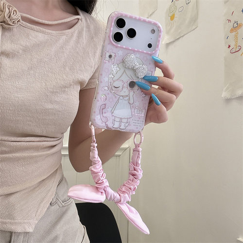 轻奢闪钻蝴蝶结戴眼镜女