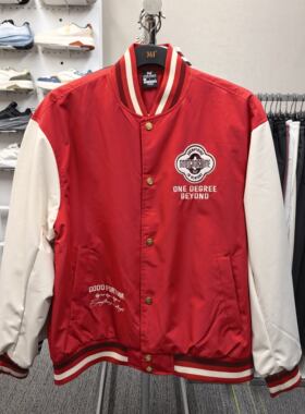 新年款361度男立领外套绒里保暖棒球服夹克上衣春季新品552619607