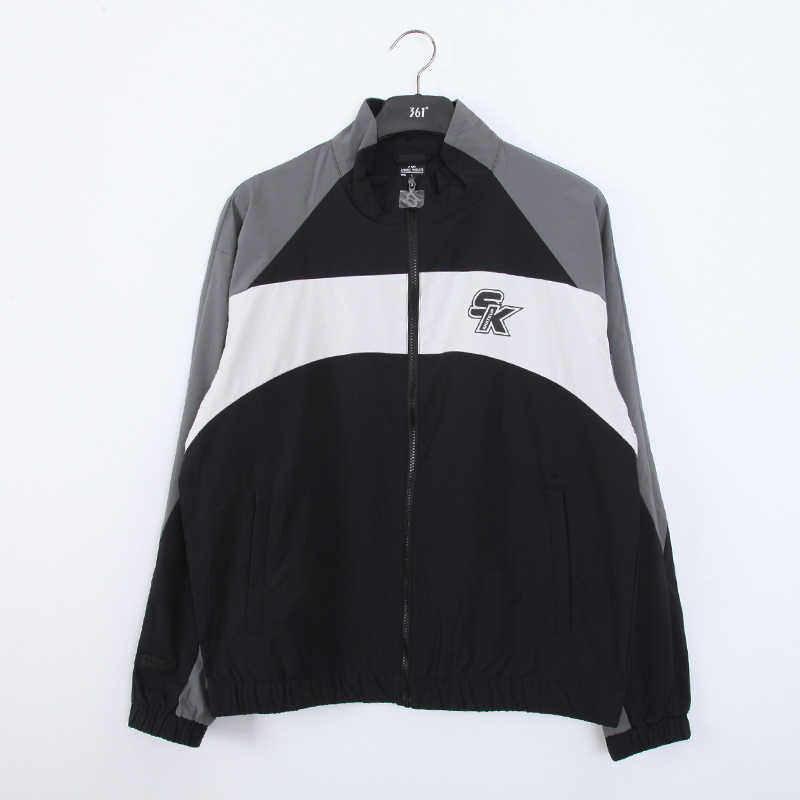 361度男士运动外套立领夹克风衣时尚拼色休闲上衣秋季552439004A