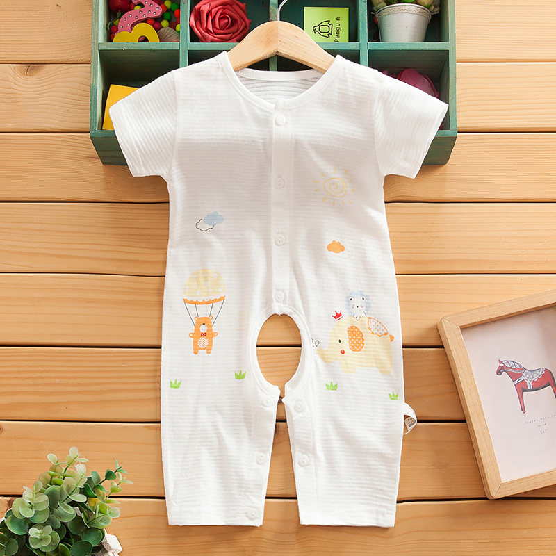 婴儿短袖长裤连体衣纯棉男宝宝开档哈衣初生夏半袖爬服睡衣薄夏季|ruв категории Детская одежда, комбинезон/на одежду/Ха одежды - от Buy2taobao.com для оказания профессиональной услуги покупки агента Taobao