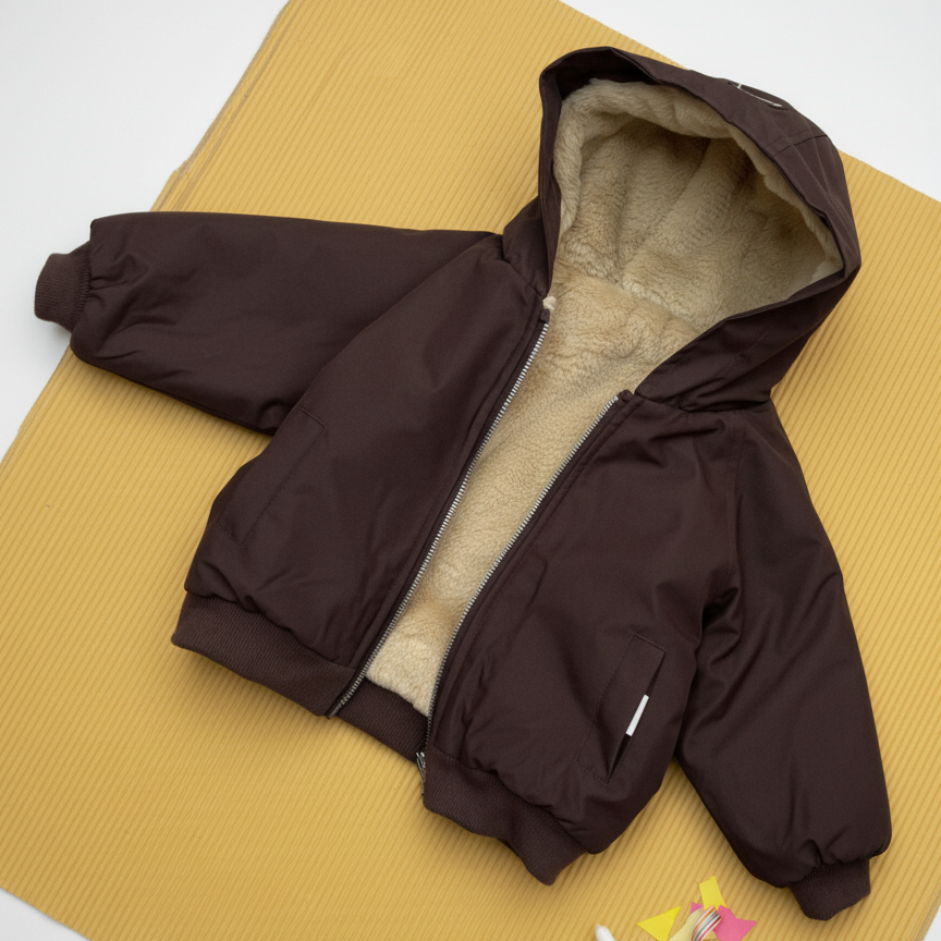 男童加厚加绒连帽外套中小童冬季韩版夹克防风保暖儿童冬装潮上衣