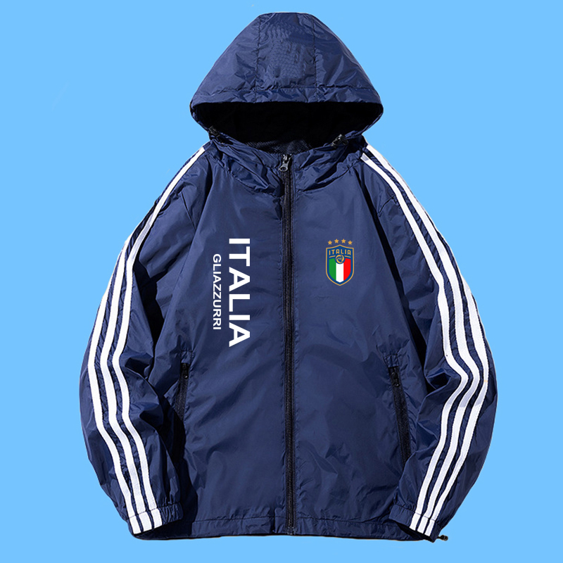 春秋足球训练队服欧洲意大利运动冲锋衣夹克外套男休闲登山防风服