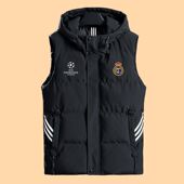 男士 欧冠皇马连帽保暖羽绒棉防风棉衣 足球风衣棉服外套2025秋冬款