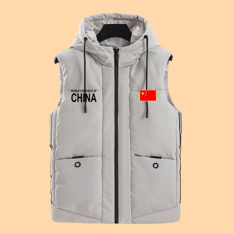 秋冬季中国队棉衣马甲背心修身马夹外套男士防风棉服保暖羽绒夹克