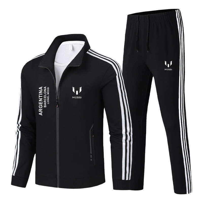 2025新款春秋Messi梅西足球运动服球迷训练开衫大码卫衣长裤套装