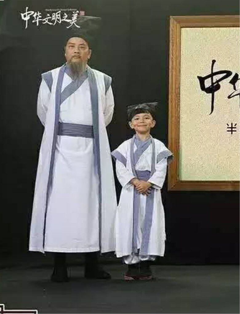万圣节新款古装老师服书童才子服孟子演出服大臣学生服儿童汉服男