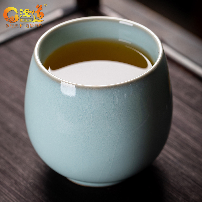 汝窑茶杯主人杯陶瓷喝茶品茗杯子